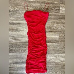 B Darlin Strapless Red Ruched Dress